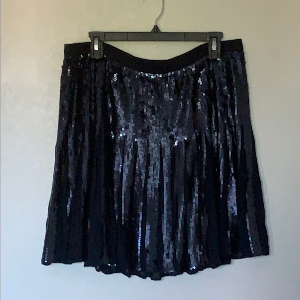 Navy Blue Sequin Skirt